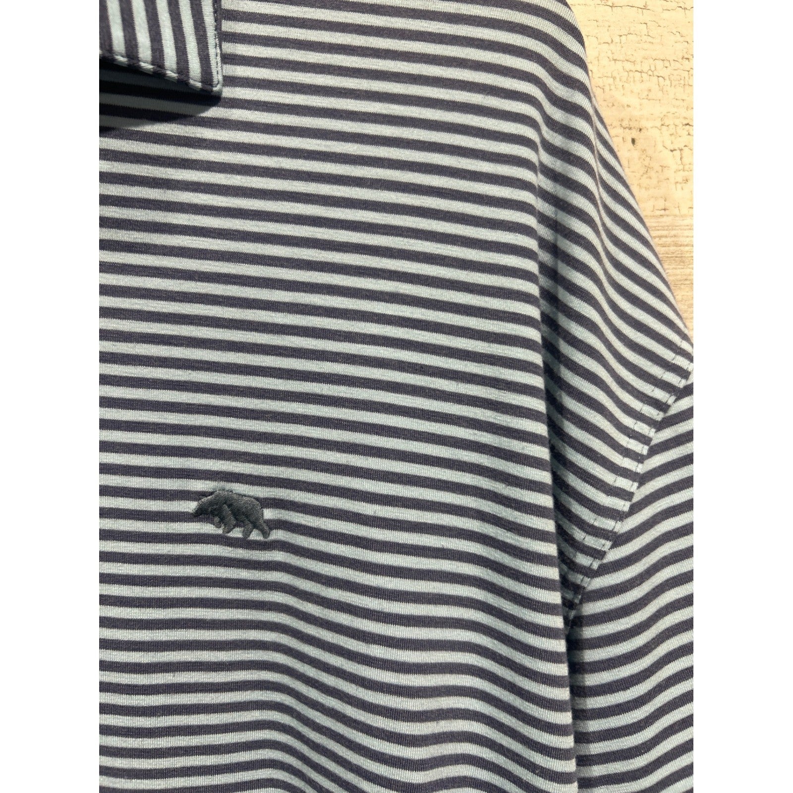 Onward Reserve Polo Shirt Mens XXL Blue Stripe Performance Golfcore EUC2