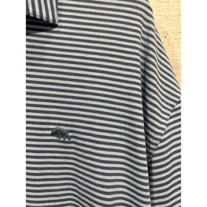 Onward Reserve Polo Shirt Mens XXL Blue Stripe Performance Golfcore EUC2