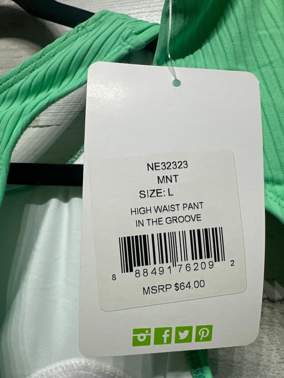 Next Bikini Set Women Med Mint Ribbed High Neck High Waist NWT5