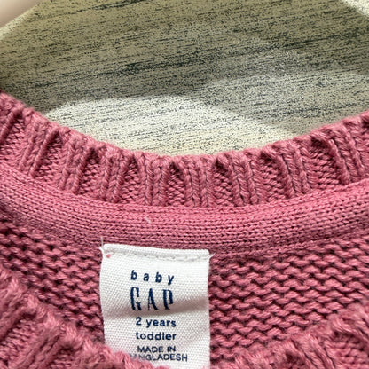 Gap Tucker + Tate Sweater Pants Set Girls 2-3 Pink Green Embroidered EUC2