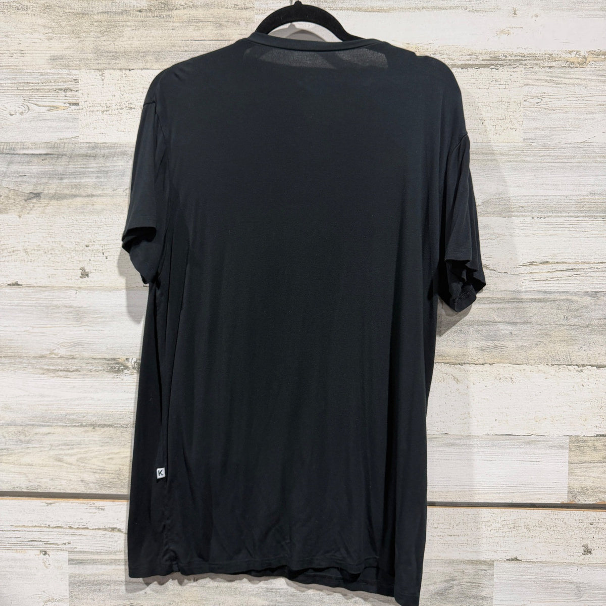 Kickee V-Neck Shirt Mens L Black Bamboo Viscose Spandex Basic Casual EUC2