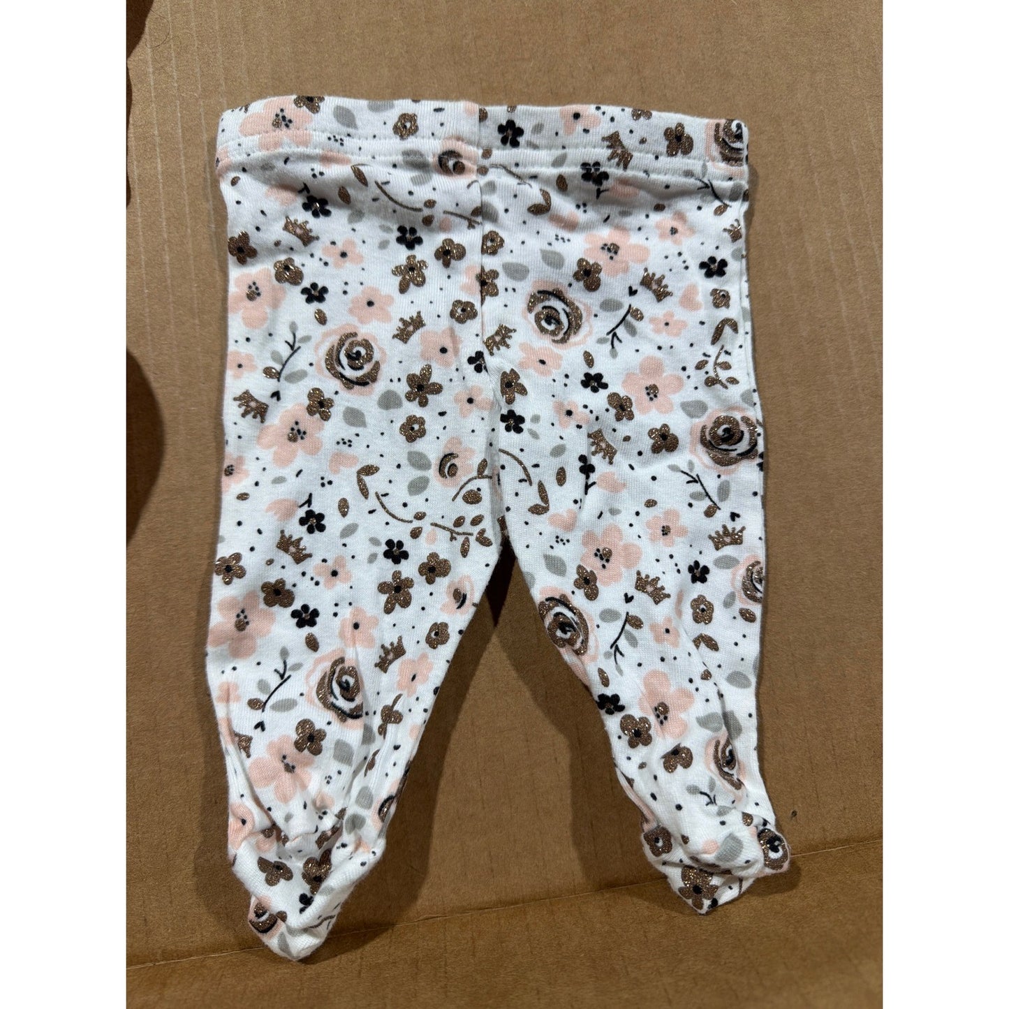 Gerber Onesies Leggings Bundle Girls NB Pink Floral Rainbow Babycore EUC1