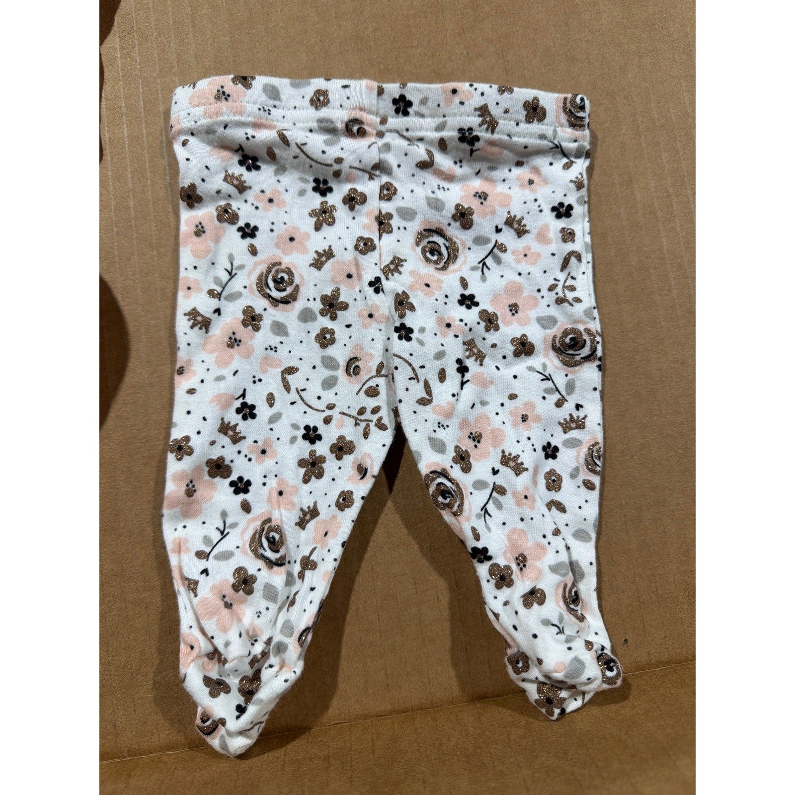 Gerber Onesies Leggings Bundle Girls NB Pink Floral Rainbow Babycore EUC1