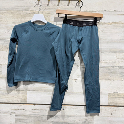 All In Motion Base Layer Set Boys Small 6/7 Teal Blue Athletic Thermal EUC0