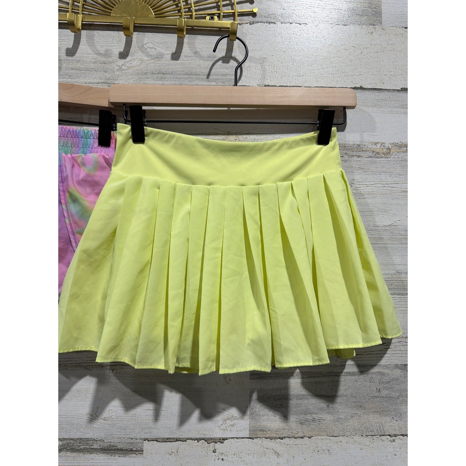 All In Motion Old Navy Shorts Skort Girls L 10/12 Pink Yellow Active EUC2