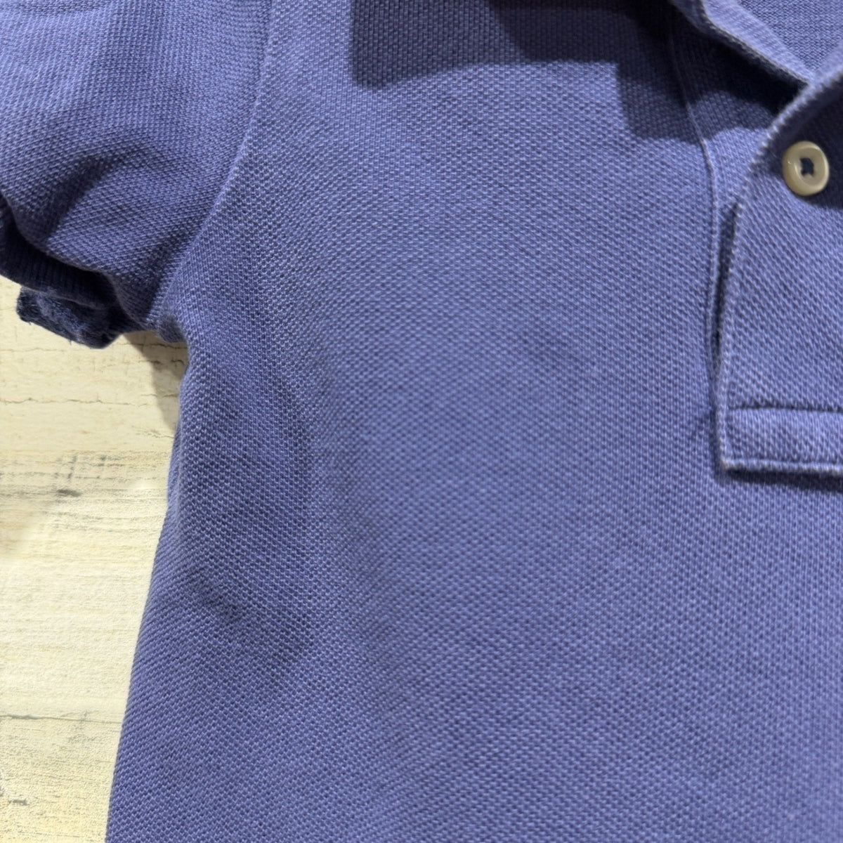 Ralph Lauren Polo Shirt Boys 18M Blue Orange Contrast Collar Preppy *Flawed2