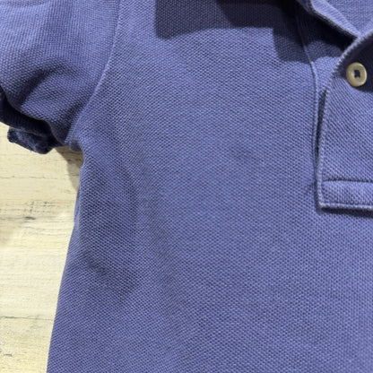Ralph Lauren Polo Shirt Boys 18M Blue Orange Contrast Collar Preppy *Flawed2
