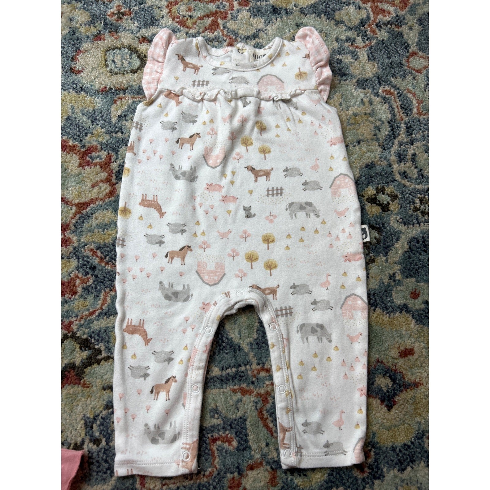 Feather Baby Nannette M&S Blue Zoo Girls 6-9M Blue Pink Floral Animal Bundle1