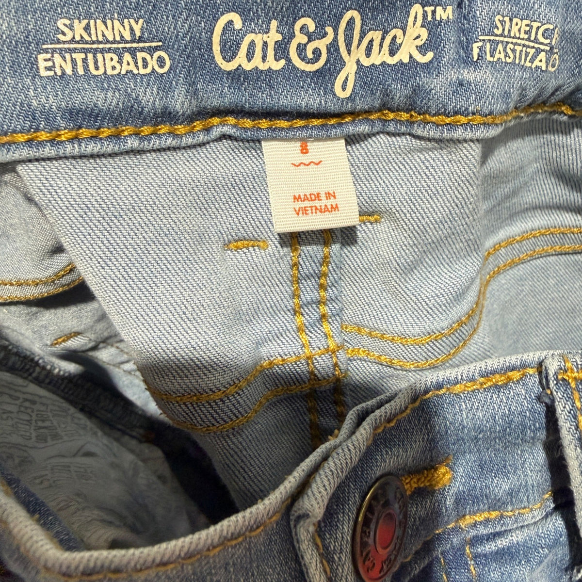 Cat & Jack Skinny Jeans Boys Size 8 Blue Stretch Denim Casual EUC3