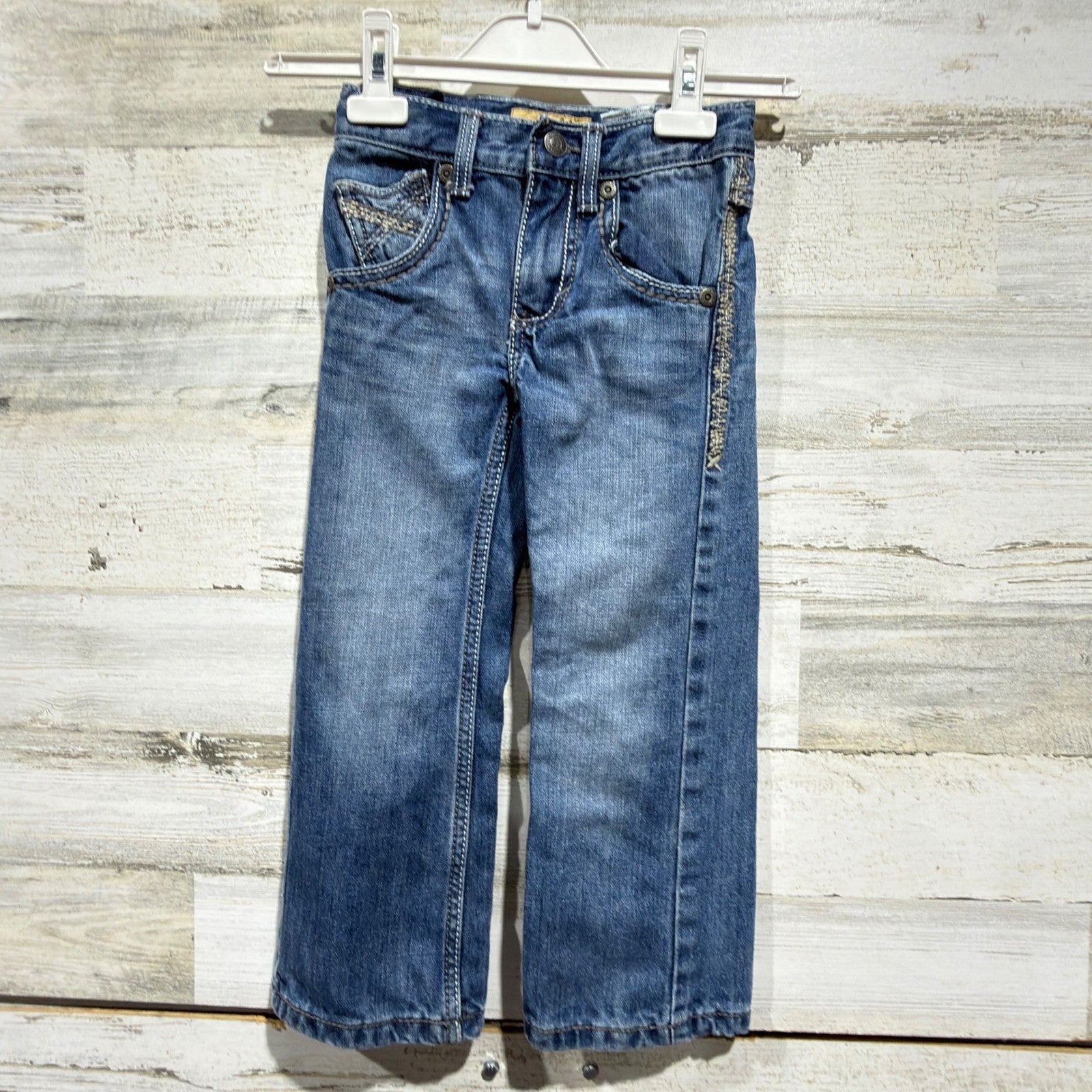 Wrangler 20X Jeans Boys 5 Slim Blue Adjustable Waist Western Cowboy EUC0