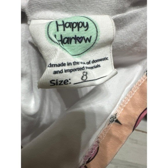 Happy Harlow Halloween Skirt Set Girls 8 Peach Mickey Pumpkin Bats EUC4