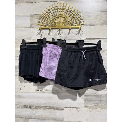 Champion Tek Gear Xersion Shorts Bundle Girls 7/8 Black Purple Active Sporty Lot0