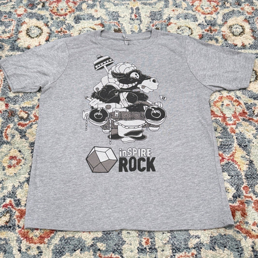 Next Level Inspire Rock T-Shirt Kids Medium Gray Graphic Climbing EUC0