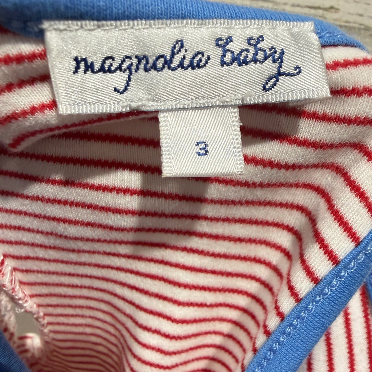 Magnolia Baby Firework Dress Girls 3 Red White Blue Pima Cotton Patriotic EUC4