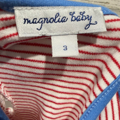 Magnolia Baby Firework Dress Girls 3 Red White Blue Pima Cotton Patriotic EUC4