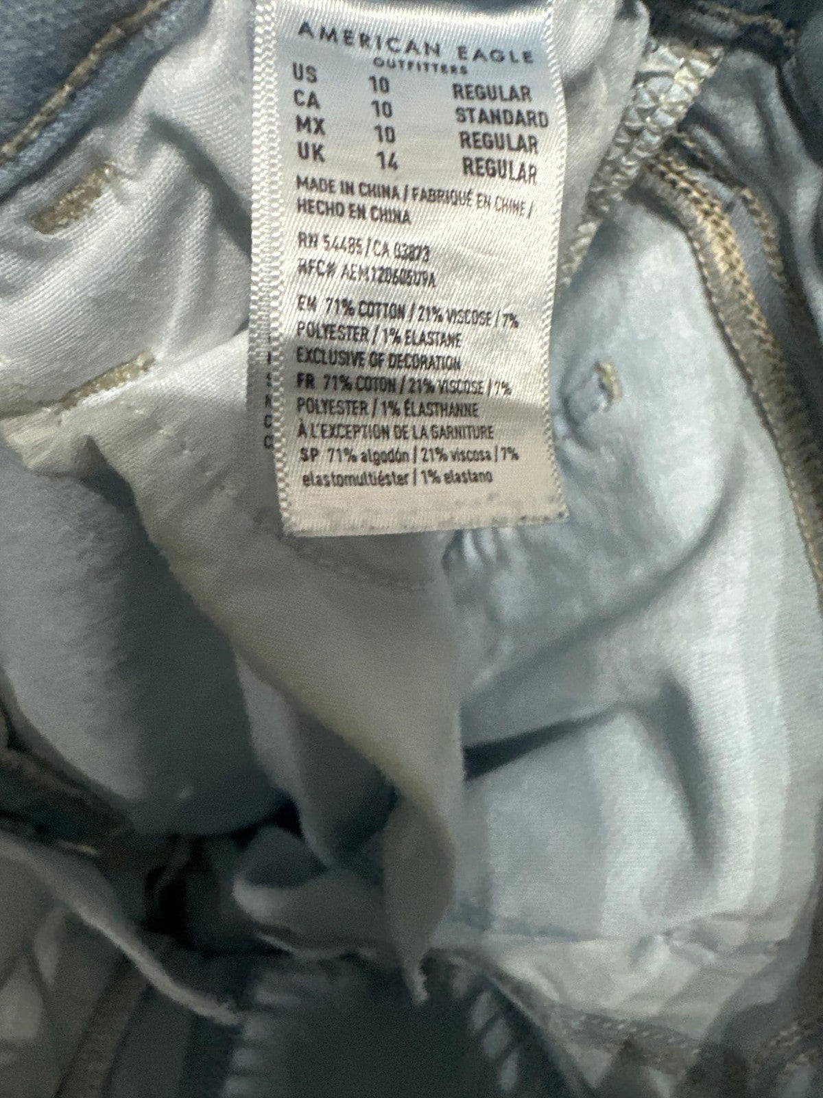 American Eagle Skinny Jeans Womens 10 Light Blue Ripped Distressed Stretch3
