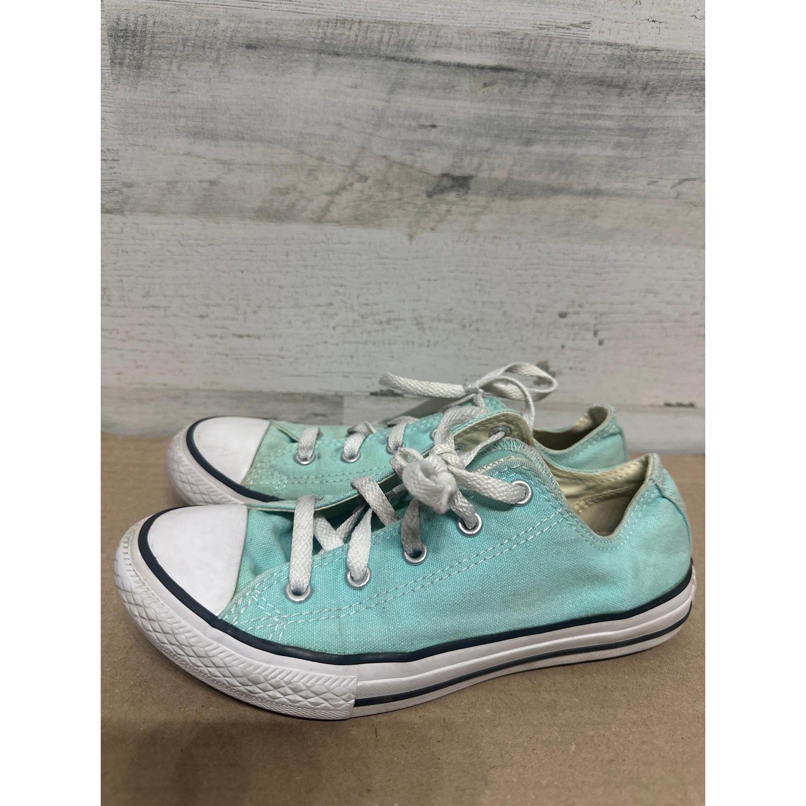 Converse Chuck Taylor All Star Kids Size 3 Mint Green Low Top Sneakers GUC1