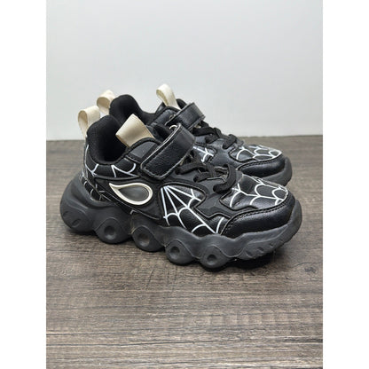 Spider Web Sneakers Toddler Boy Fit Like Size 10.5 Black Graphic Streetwear EUC0