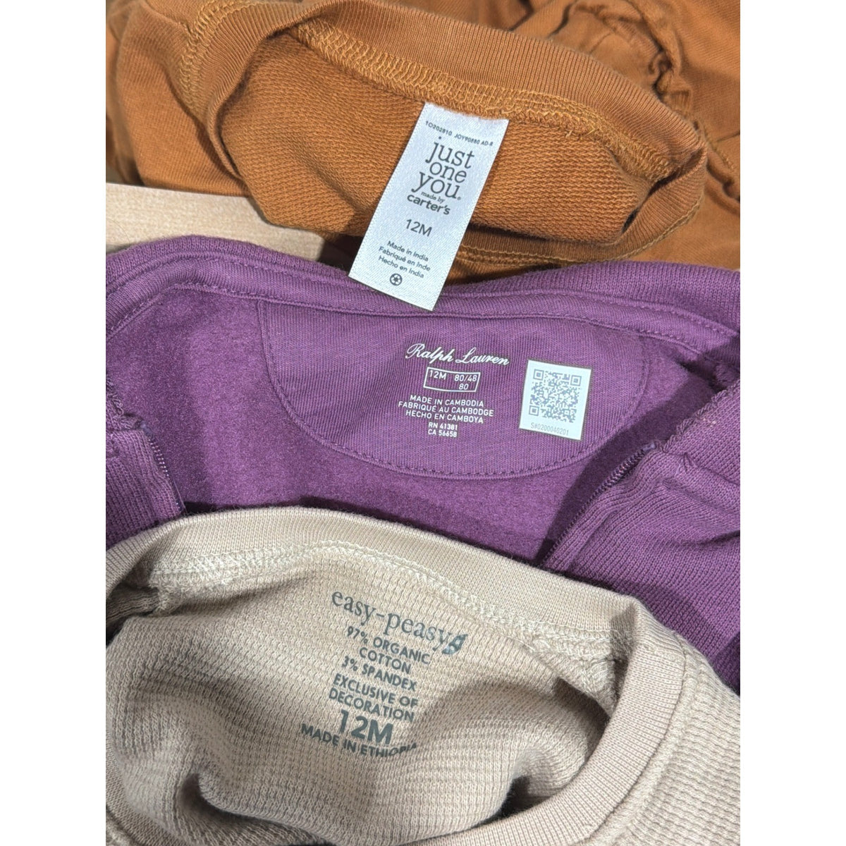 Ralph Lauren Easy Peasy Just One You Girls 12M Purple Tan Long Sleeve Bundle4
