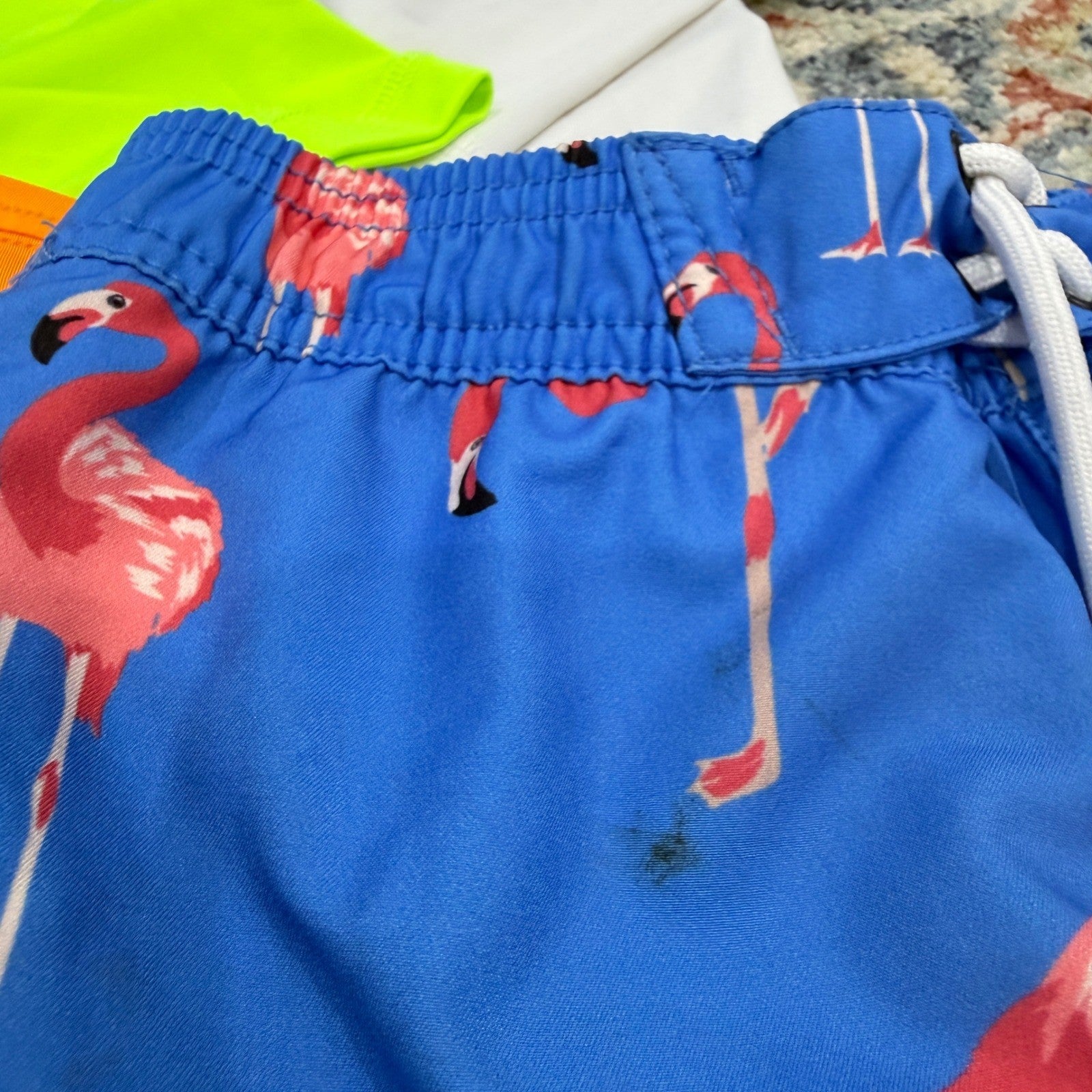Swim Rash Guard Play Bundle Boys S 6/7 Flamingo Bright Tropical Beach *Flawed2