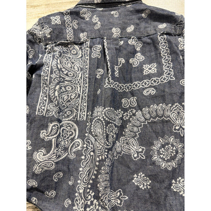 Ralph Lauren Lucky Brand Shirts Boys 18M Blue Western Denim Paisley EUC6