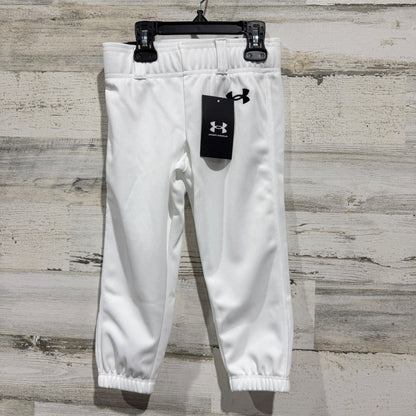 Under Armour Tball Pant w/Belt Loops Kids YXXXS White Polyester Sport Flawless0