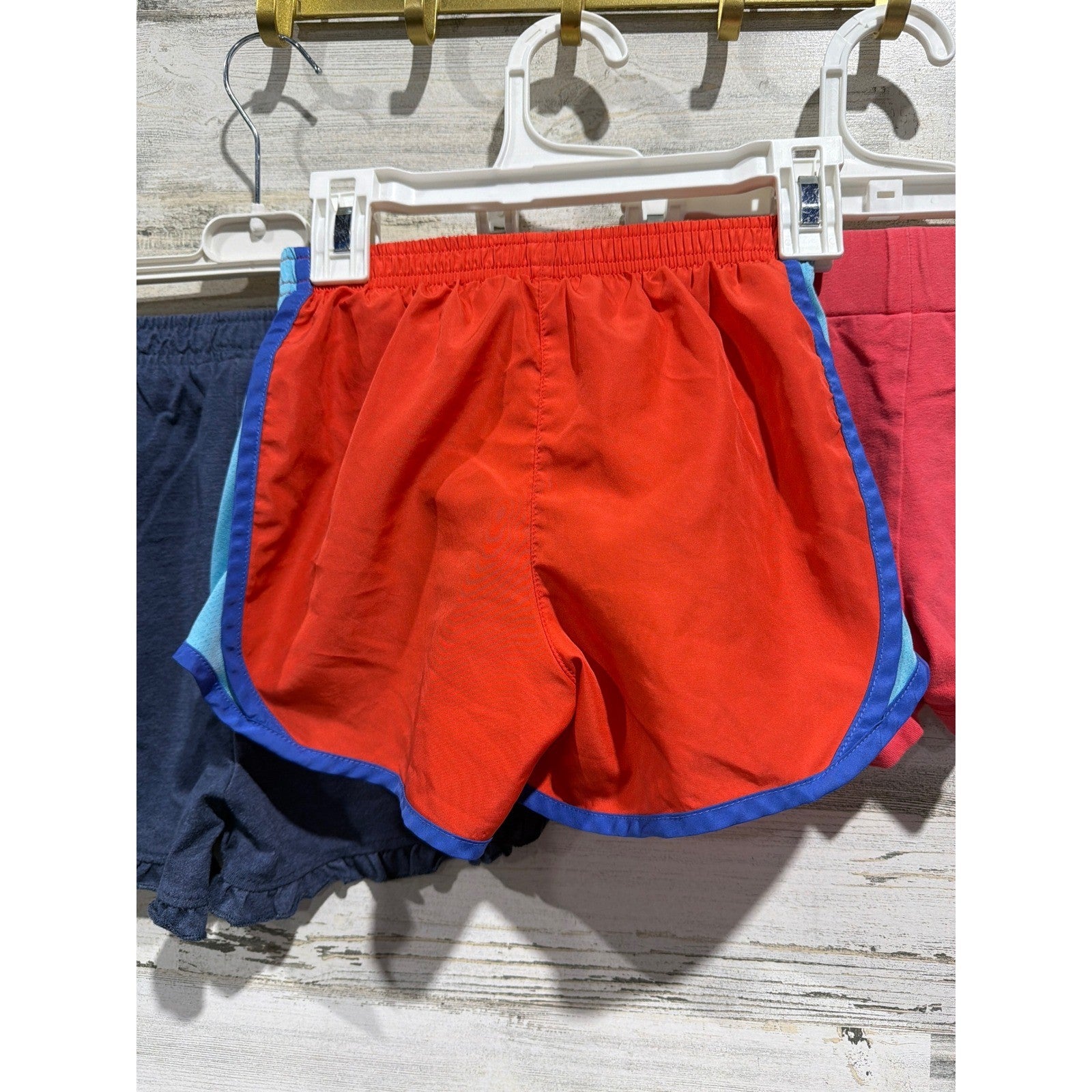 Nike Lucky Penny Gymboree Shorts Girls 6 6X Orange Blue Coral Athletic Ruffle5