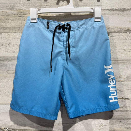 Hurley Ombre Logo Board Shorts Boys Size 10 Blue Polyester Surf Style Flawed*0