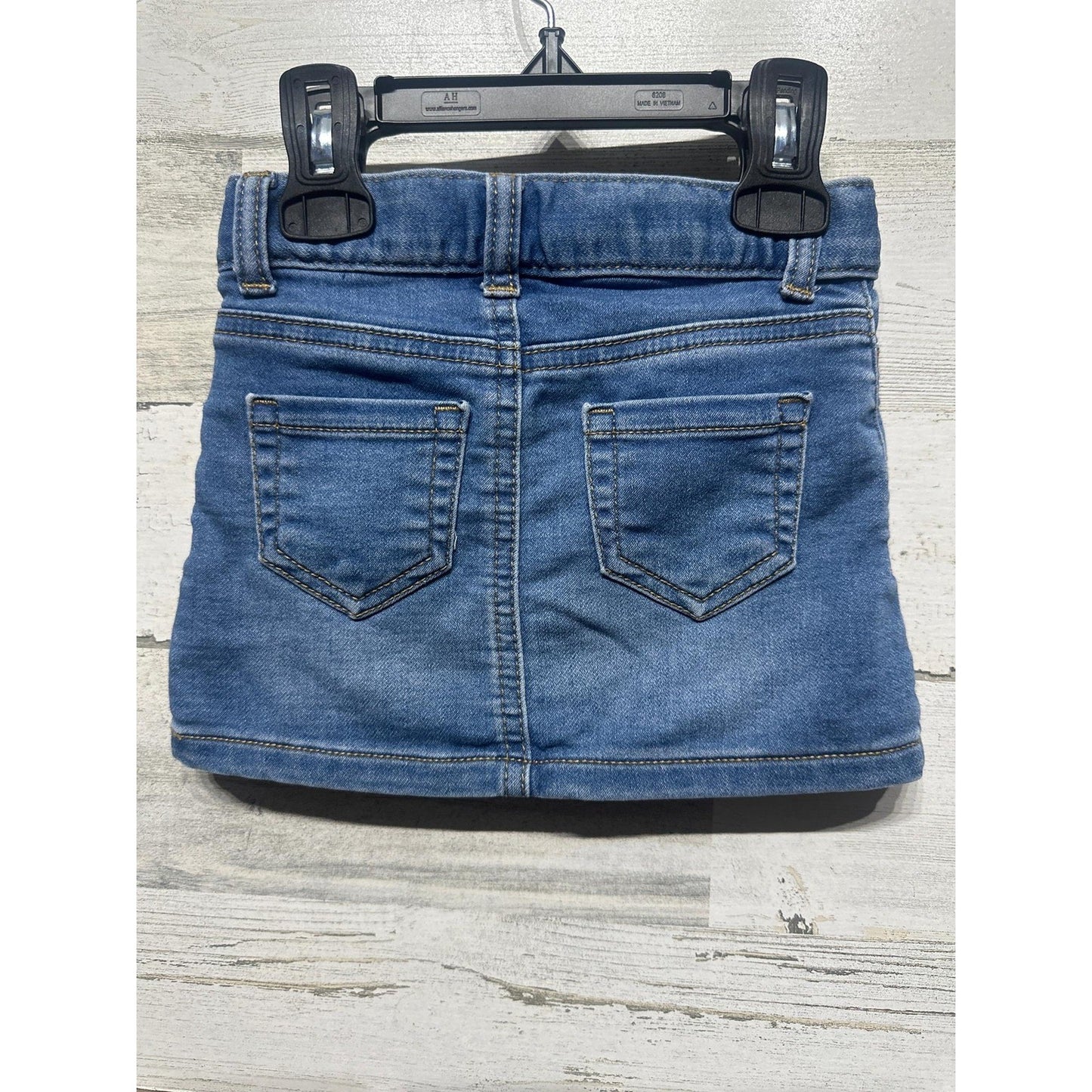 Cat & Jack Denim Skirt Girls 12m Blue Button Front Mini EUC1