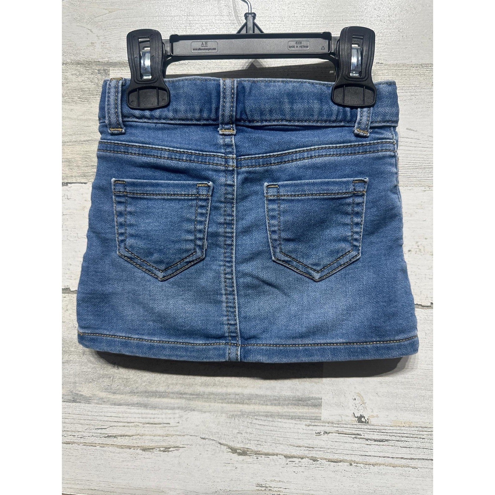 Cat & Jack Denim Skirt Girls 12m Blue Button Front Mini EUC1