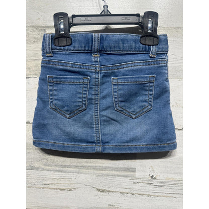 Cat & Jack Denim Skirt Girls 12m Blue Button Front Mini EUC1