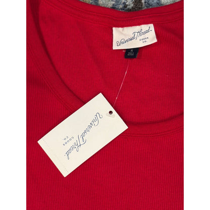 Universal Thread Ribbed Long Sleeve Shirt Women XL Red Scoop Neck Basics NWT1