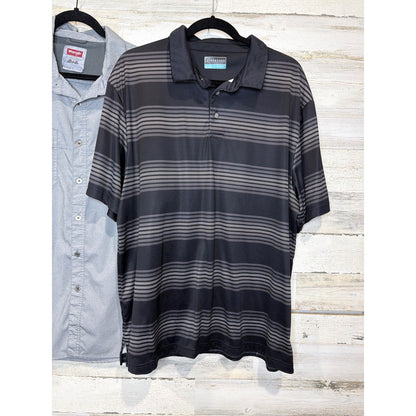 Wrangler PGA Tour Shirts Men XL Gray Black Bundle Performance Gorpcore3