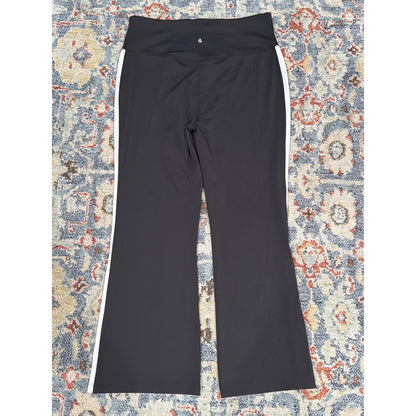 Lou & Grey Bootcut Cropped Active Pants Women Large Black Side Stripe Athleisure2