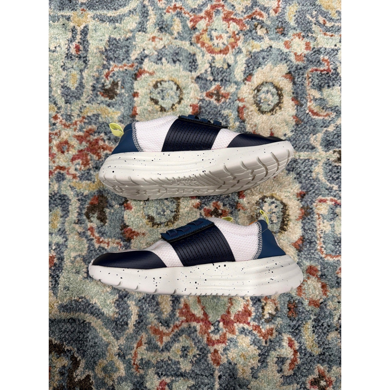 Hey Dude Sirocco Sneakers Boys C13 White Navy Orange Sporty EUC1