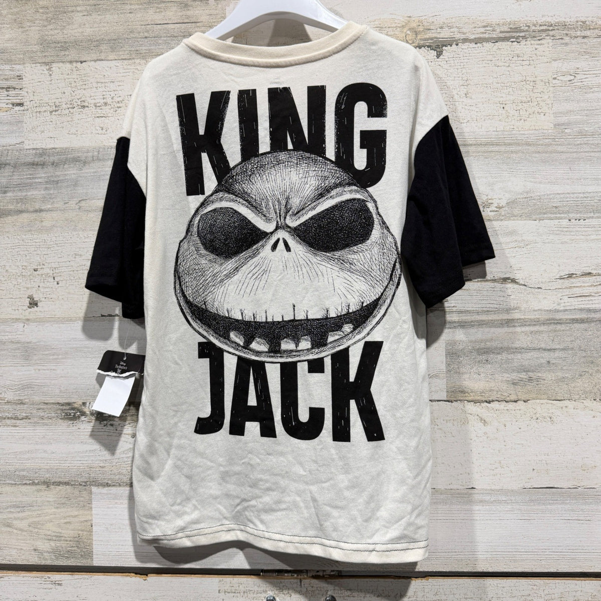 Disney King Jack Skellington Graphic Tee Kids 10/12 Black White NWT3
