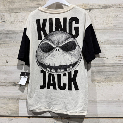 Disney King Jack Skellington Graphic Tee Kids 10/12 Black White NWT3