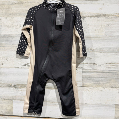 Stonz Sun Suit 18-24M Black Polka Dot Rash Guard UV Protection NWT0