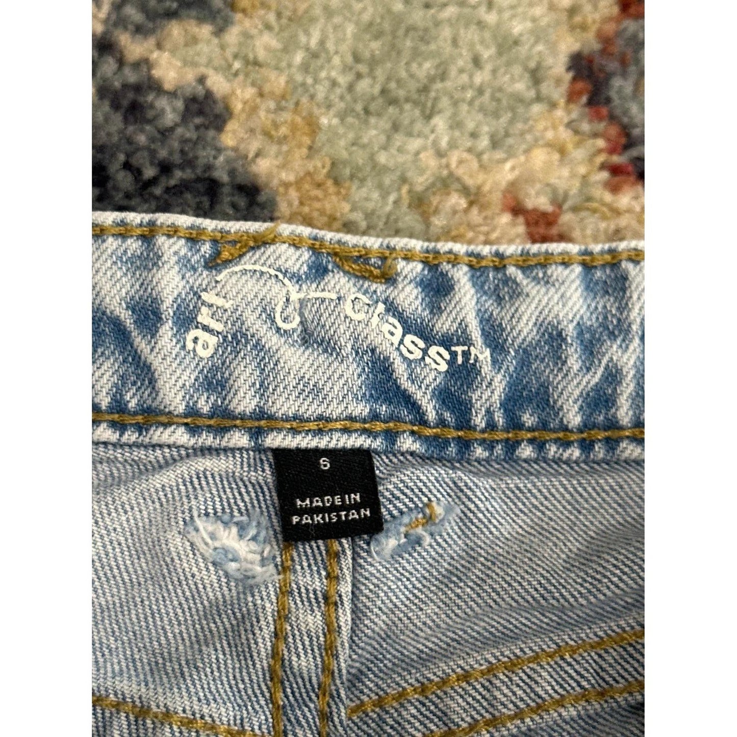 Art Class Cargo Jeans Girls 6 Light Wash Wide Leg Utility Y2K *Flawed*2