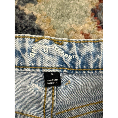 Art Class Cargo Jeans Girls 6 Light Wash Wide Leg Utility Y2K *Flawed*2