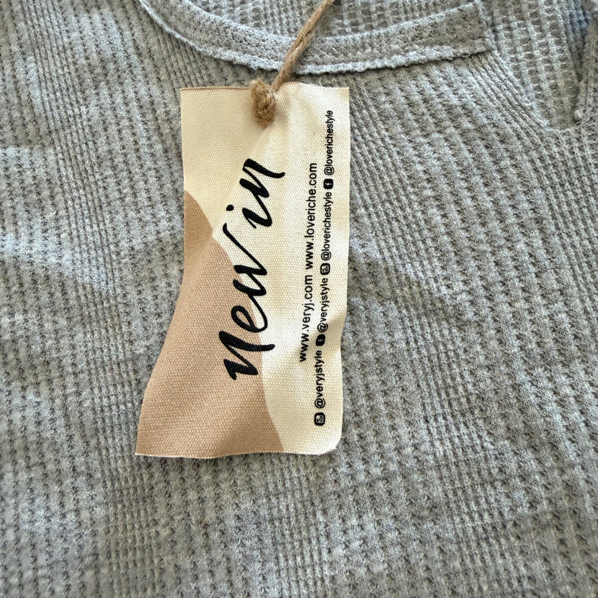 New In Waffle Bodysuit Women M Gray Polyester Thermal Casual NWT2