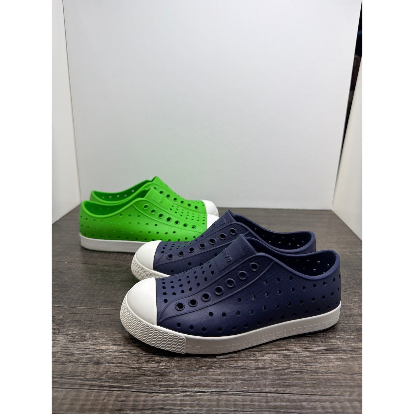 Native Jefferson Shoes Bundle Kids 13 Green Navy Blue Slip On Sneakers3