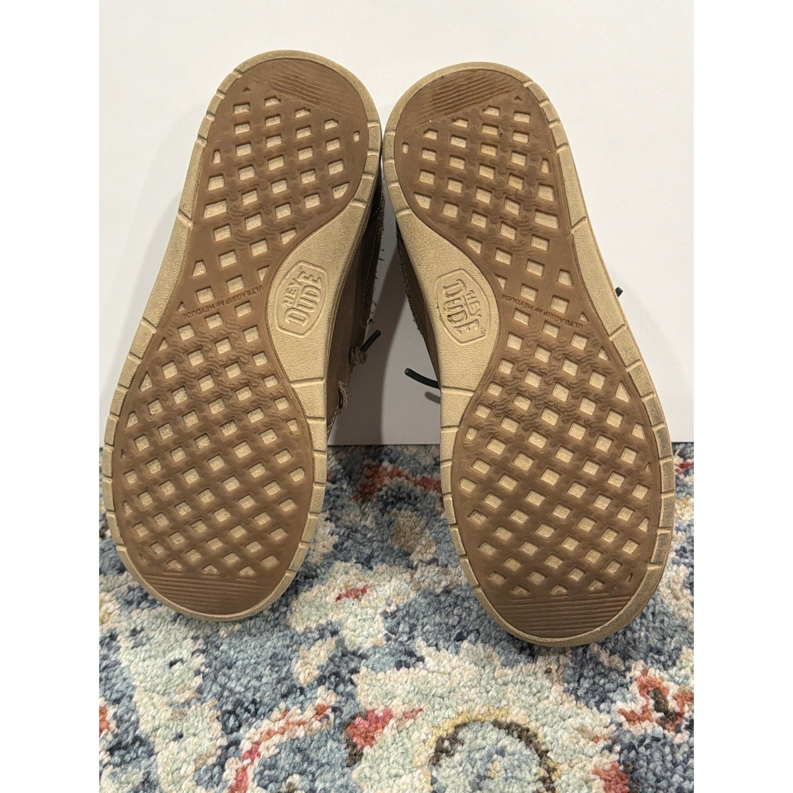 Hey Dude Wally Loafers Boys C13 Brown Faux Leather Slip On7