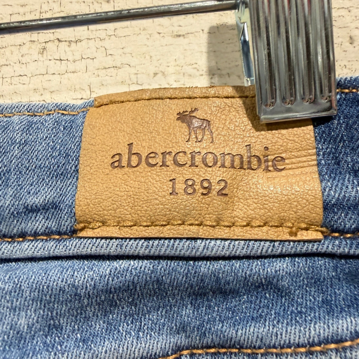 Abercrombie Skinny Jeans Girls 7/8 Blue Distressed Denim School GUC4