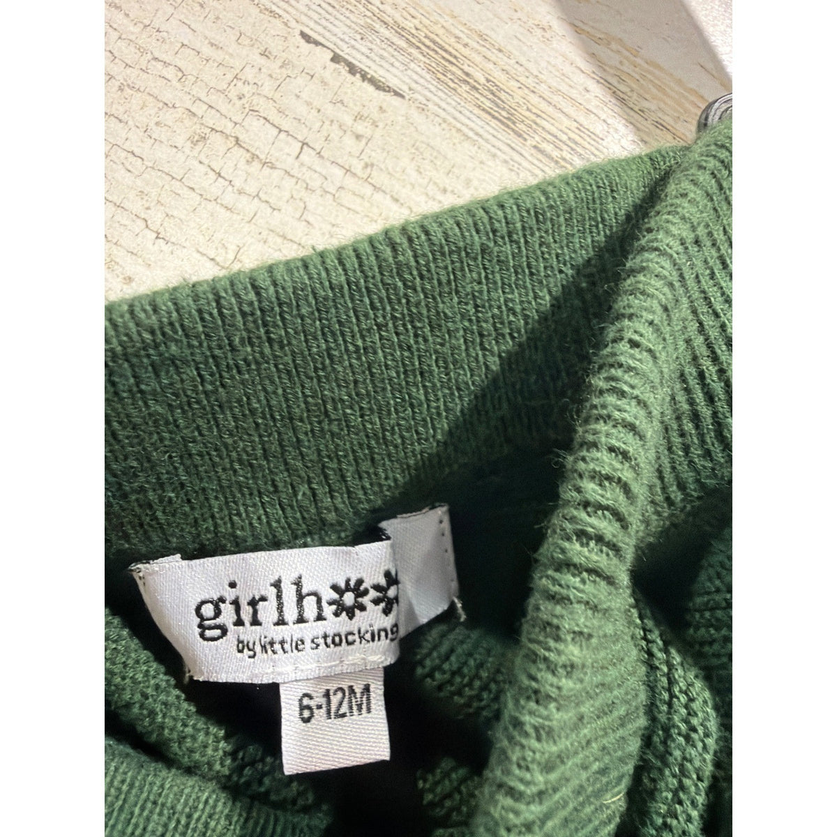 Girlhood by Little Stocking Co Sweater Set Baby Girl 6-12M Cream Green Holiday4