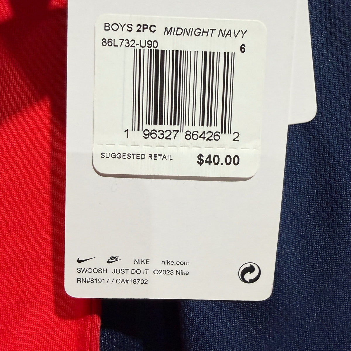 Nike 2-Piece Set Boys Size 6 Red Navy Just Do It Graphic Mesh Shorts NWT4
