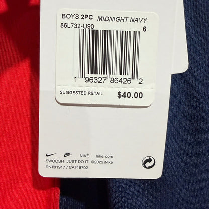 Nike 2-Piece Set Boys Size 6 Red Navy Just Do It Graphic Mesh Shorts NWT4