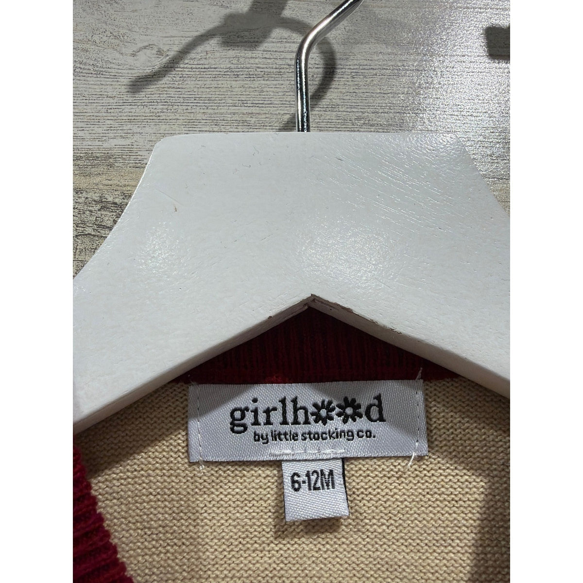 Girlhood by Little Stocking Co Sweater Set Baby Girl 6-12M Cream Green Holiday3