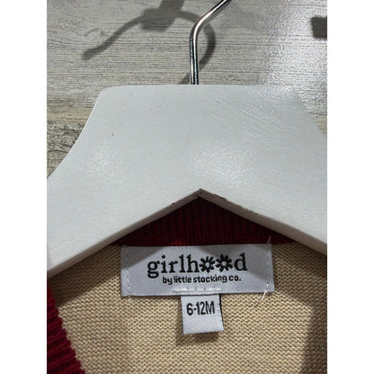 Girlhood by Little Stocking Co Sweater Set Baby Girl 6-12M Cream Green Holiday3