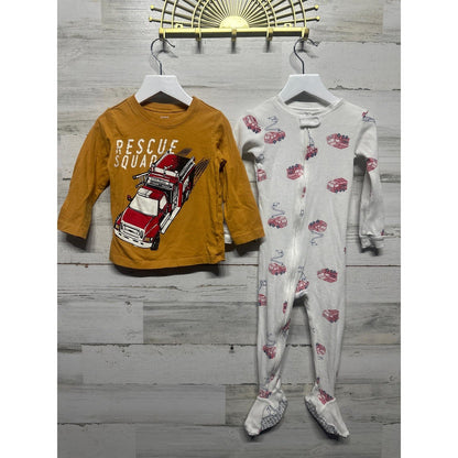 Carter's Bundle Boys 2T Yellow White Fire Truck Rescue Squad0